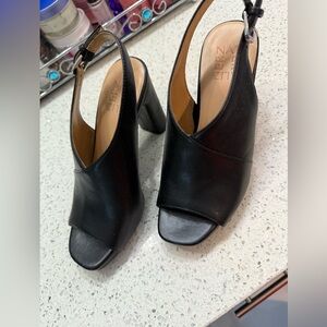 Naturalizer Black Slingback Heels with Block Heel